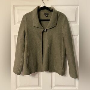 Alexandra Bartlett Olive Single-Button Wool-Blend Blazer